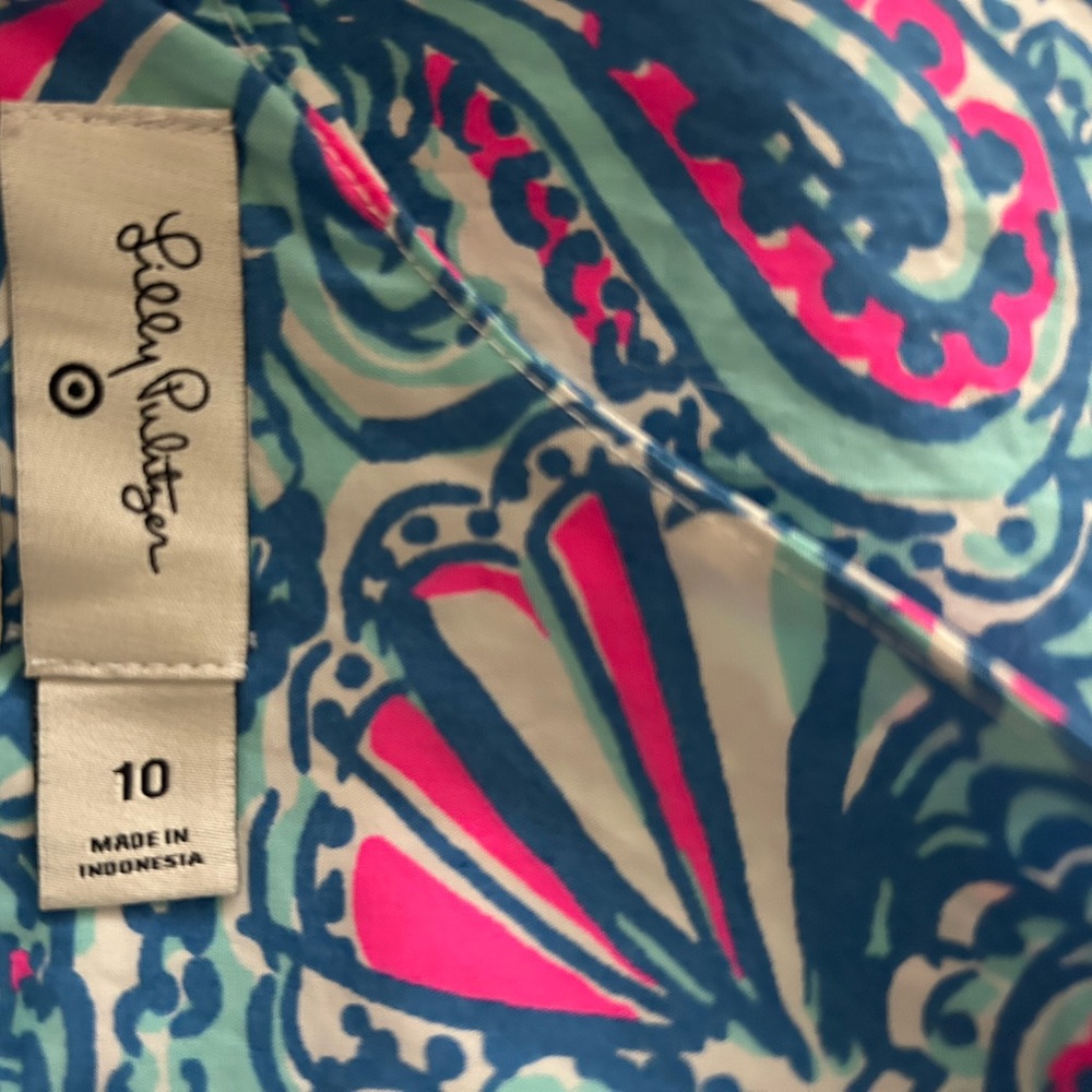 Lilly Pulitzer Teal and Pink Paisley Dress